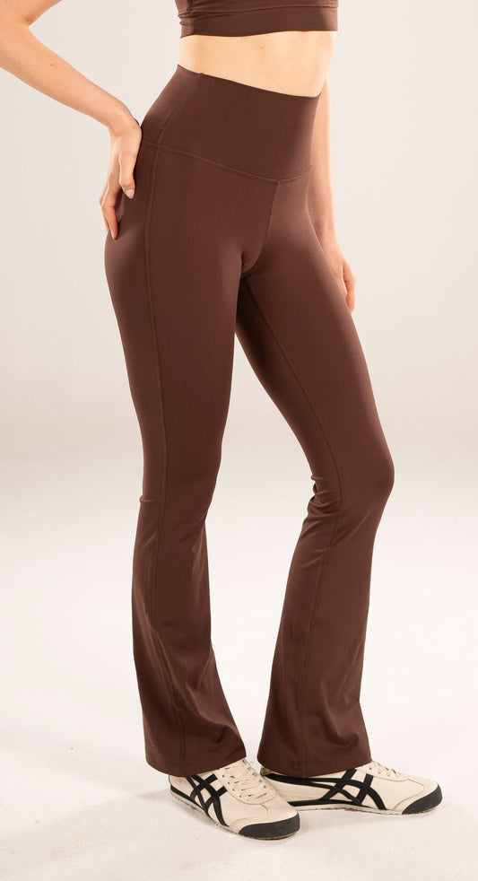 FLARED LEGGINGS - COCOA BROWN