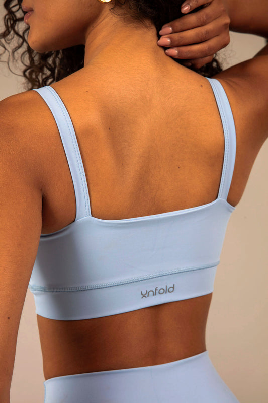 STRAPPY SPORTS BRA - SKY BLUE