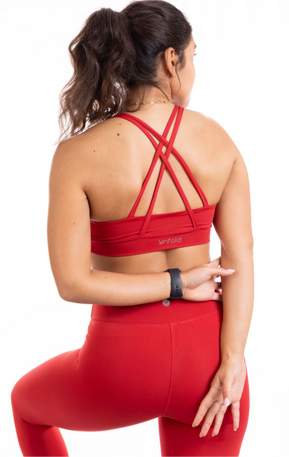 CROSS STRAPPY BRA - CLASSIC RED