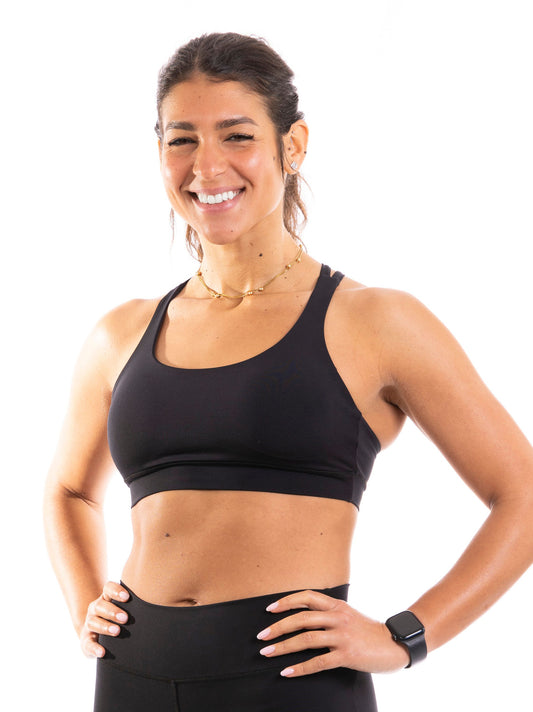 CROSS STRAPPY BRA - MIDNIGHT BLACK