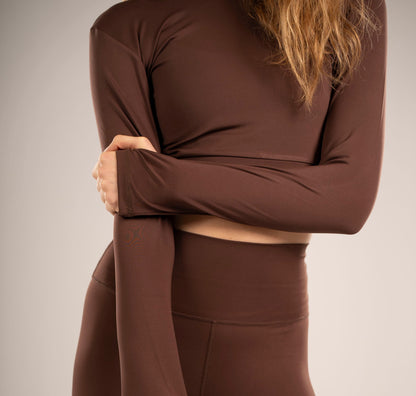 LONG - SLEEVE TOP - COCOA BROWN
