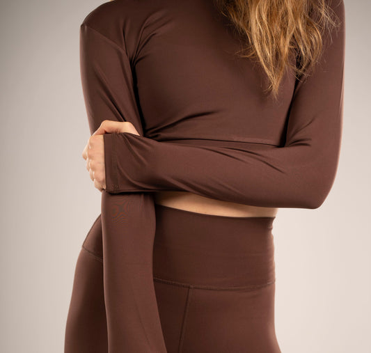 LONG - SLEEVE TOP - COCOA BROWN