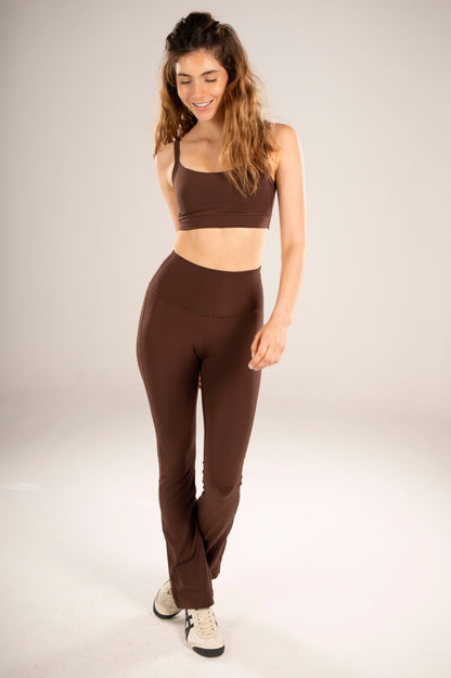 FLARED LEGGINGS - COCOA BROWN