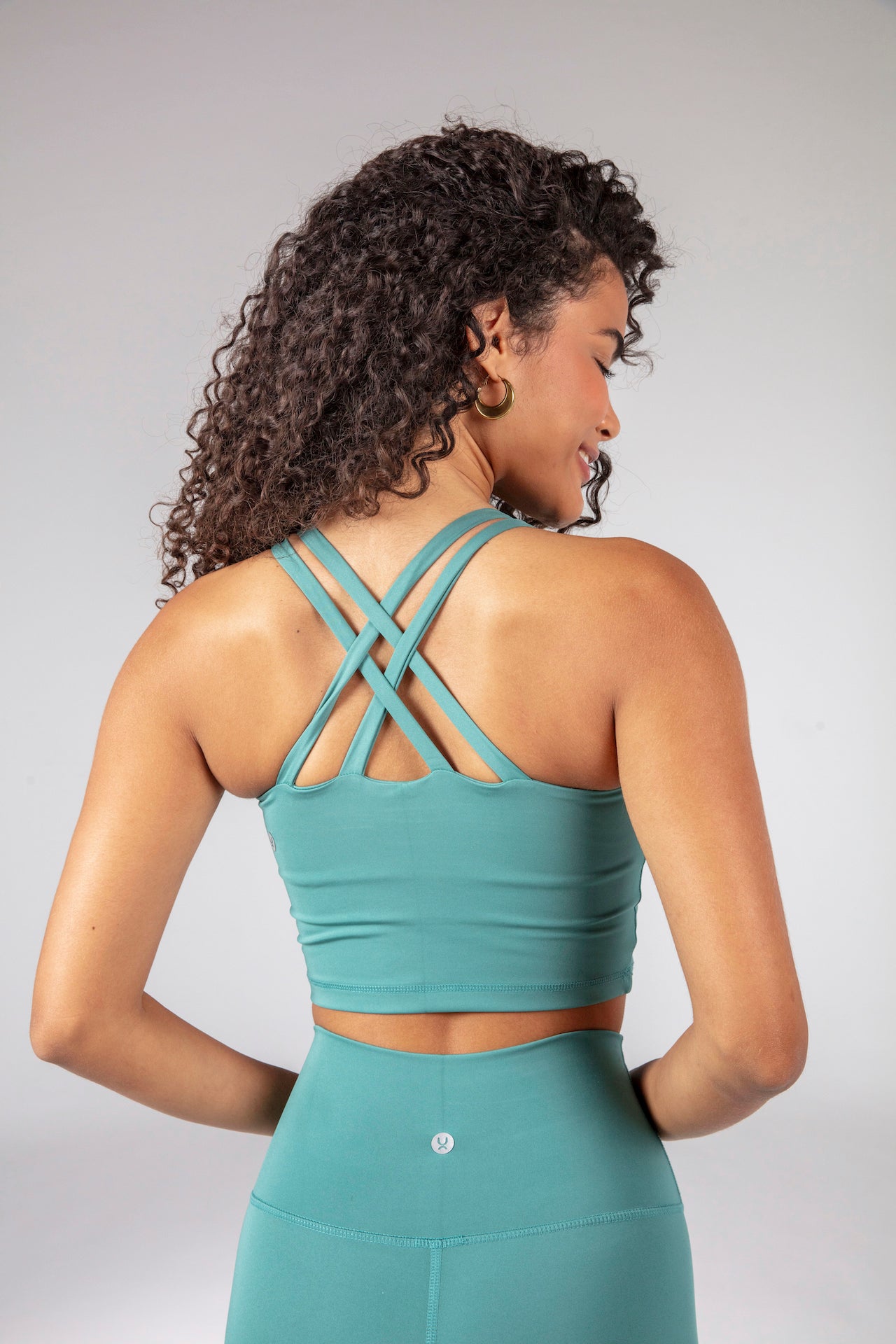 CROSS STRAPPY LONG BRA - SAGE
